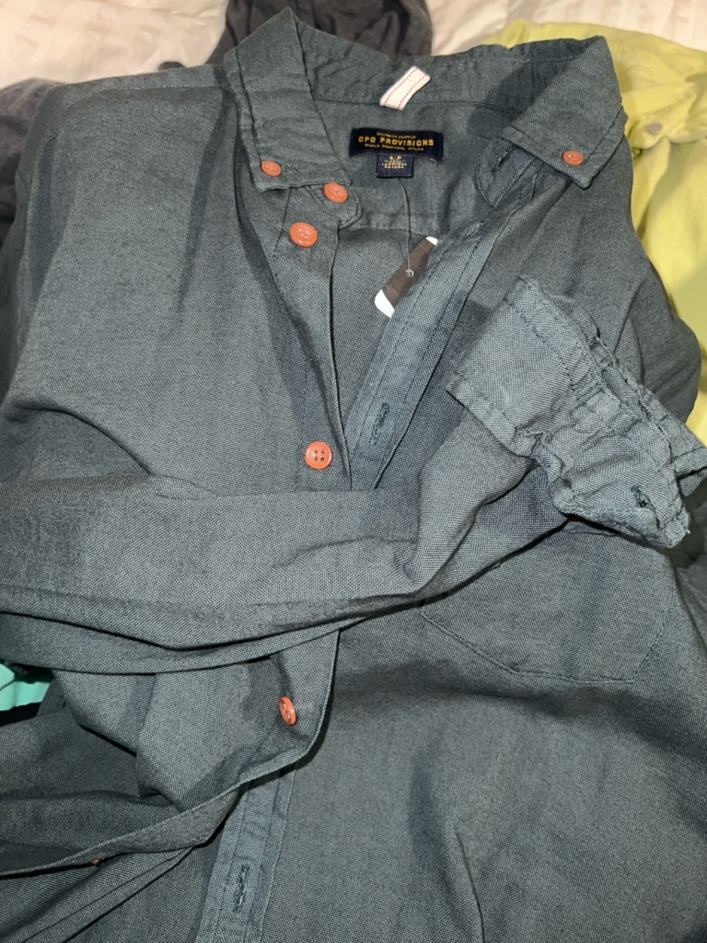 URBAN OUTFITTERS CPO PROVISIONS men’s dark green casual button up shirt sz S NWT